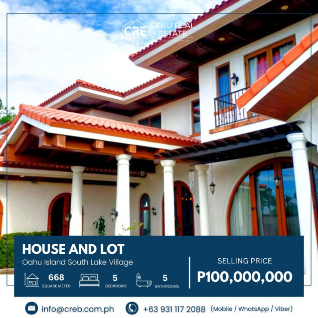 Spanish Mediterranean House & Lot for Sale  - Oahu Island South Lake Village