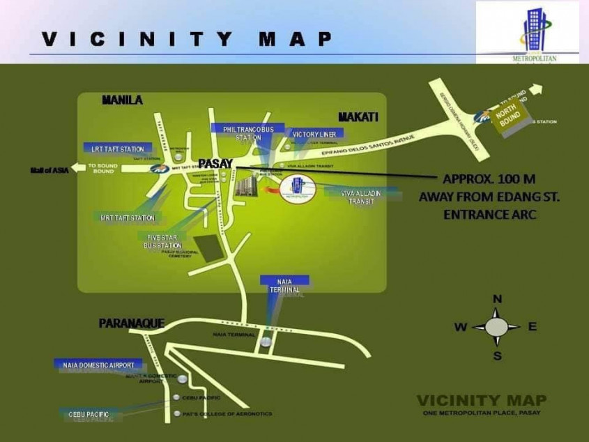 Condo Unit For Sale At One Metropolitan Place Pasay City 18 SQM Studio Modern Design W/ Balcony