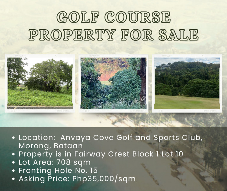Golf Course Property Lot For Sale In Morong, Bataan
