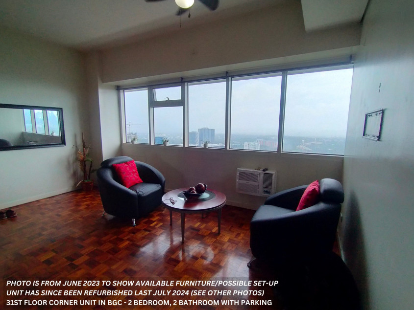 Spacious 2 Bedroom/2 Bathroom At 31st Floor Corner Unit At BGC