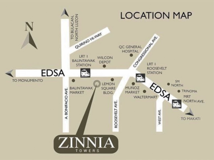 56 SQM 2 BR Condo Unit In Zinnia Tower Quezon City Near Trinoma and SM North EDSA