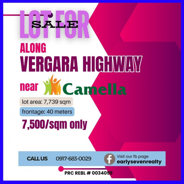 7,739 SQM Lot For Sale Along Vergara Highway Near Camella Cabanatuan City, Nueva Ecija