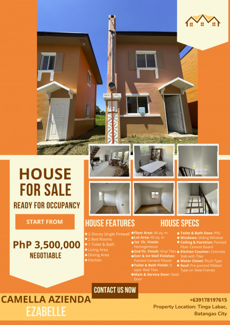 For SAle Camella Azienda Ezabelle Model In Batangas City
