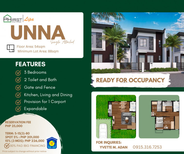 House And Lot For Sale (RFO & NRFO) In Lipa, Batangas