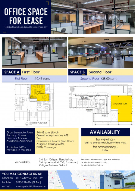 Office Spaces For Rent In Pasig City