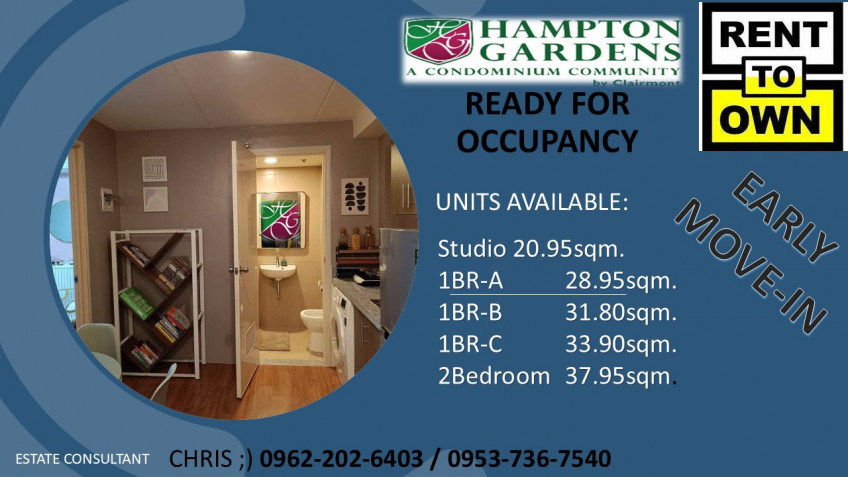 Early Move In Promo - Rent To Own Condo Unit At Hampton Gardens, Pasig City