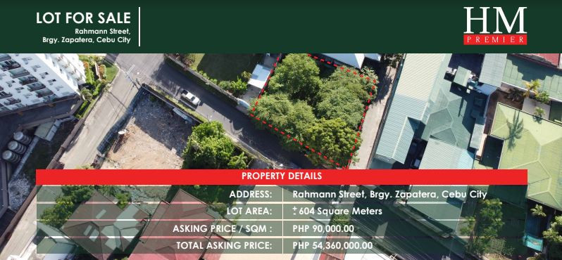 PROPERTY # 813 - For Sale 604 SQM Commercial Lot in Rahmann Street, Ramos, Cebu City