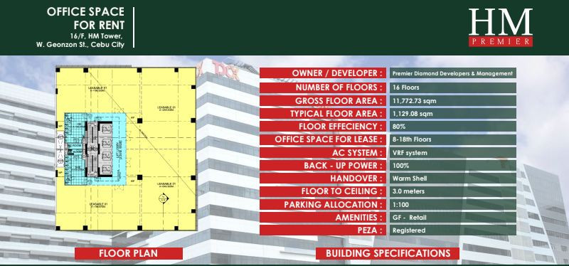 Property # 7072 -  For Rent Office in HM Tower, W. Geonzon St., Cebu City