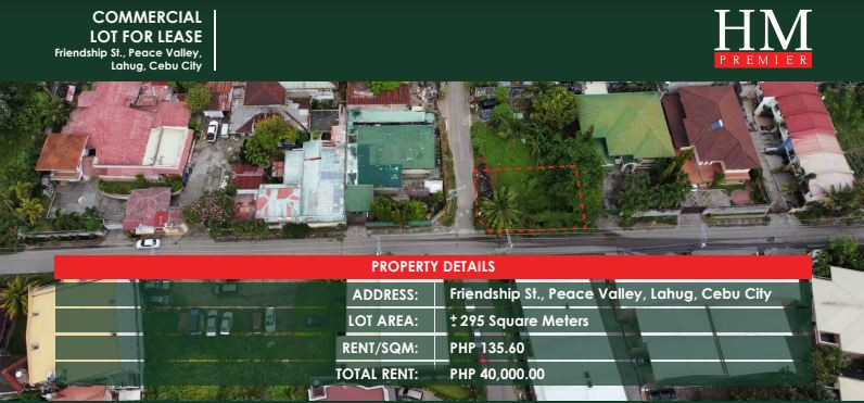 PROPERTY # 7079 - For Rent Commercial Lot in Peace Valley, Lahug, Cebu City