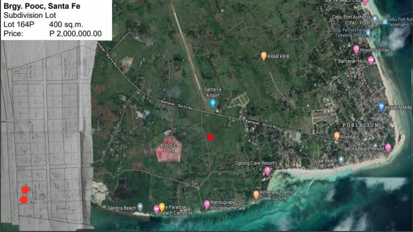 PROPERTY # 7088 - For Sale Lot in Brgy. Pooc, Santa Fe, Bantayan, Cebu