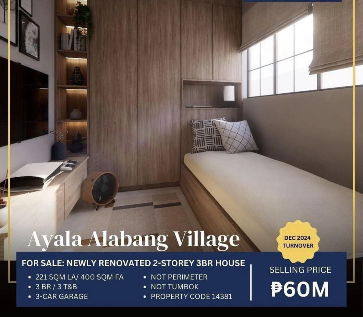 FOR SALE: Newly Renovated 2-Storey 3BR House at Ayala Alabang Village, Muntinlupa City ₱60M