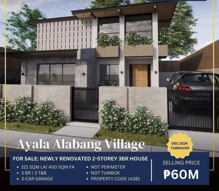 FOR SALE: Newly Renovated 2-Storey 3BR House at Ayala Alabang Village, Muntinlupa City ₱60M