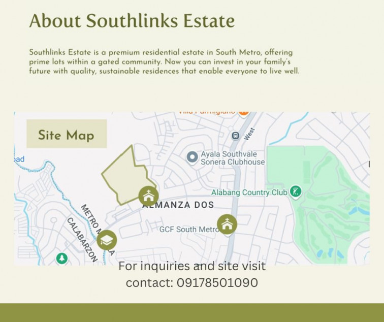 Southlinks Estate along Southvale Drive Residential Lots For Sale