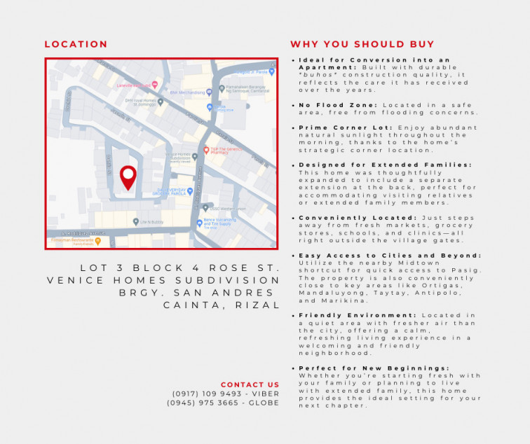 5 Bedroom Family Home In Cainta, Rizal With Garage Space – Flood Free Area