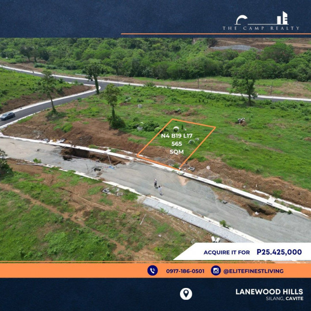 565 SQM Lot For Sale At Lanewood Hills by Ayala Land Premier, Silang, Cavite