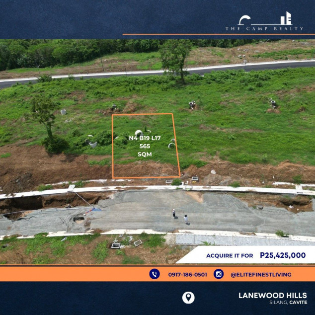 565 SQM Lot For Sale At Lanewood Hills by Ayala Land Premier, Silang, Cavite