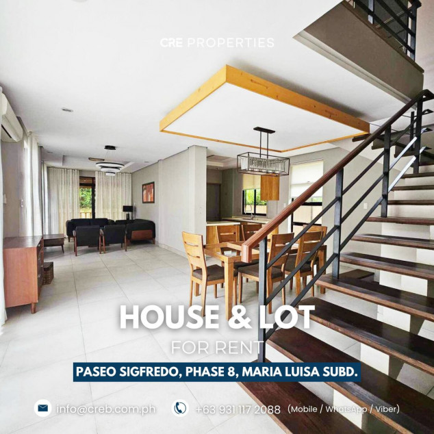 3BR House and Lot for Rent - Sigfredo, Phase 8, Maria Luisa Subdivision, Cebu City