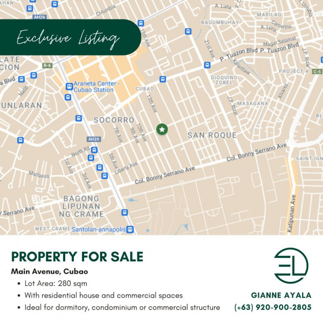 Property for Sale in Main Avenue Cubao Quezon City