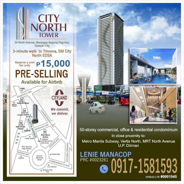 City North Tower Studio Preselling in Quezon City Near Trinoma