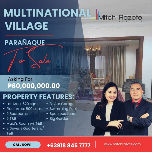 800 SQM. 5 Bedroom House with Swimming Pool For Sale at Multinational Village