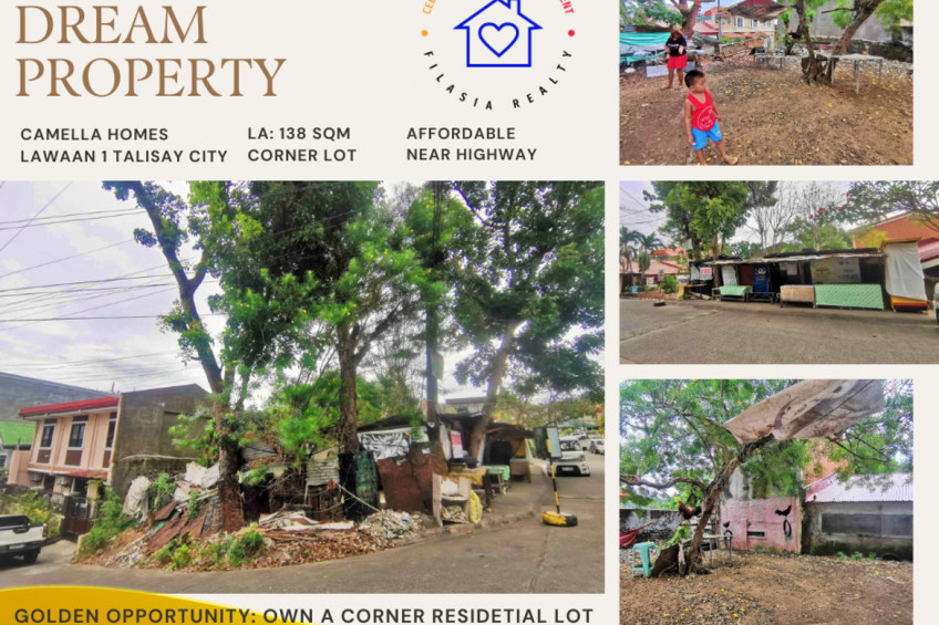 For Sale: 138 sqm Corner Residential Lot in Lawaan, Talisay City, Cebu, Philippines