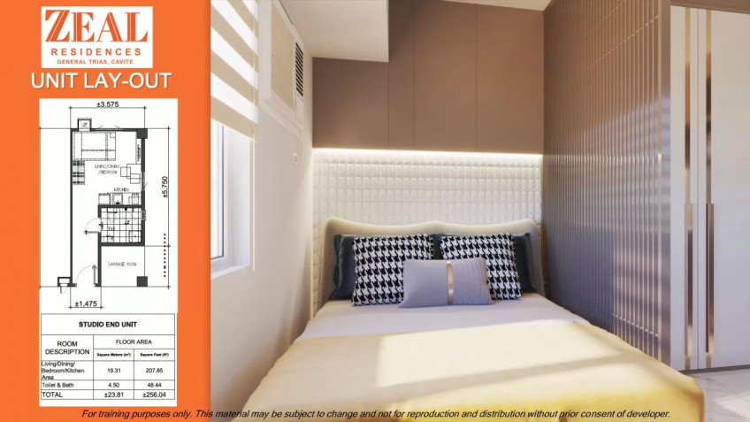 1 Bedroom Condominium Unit For Sale In Zeal Residences Gen. Trias Cavite City