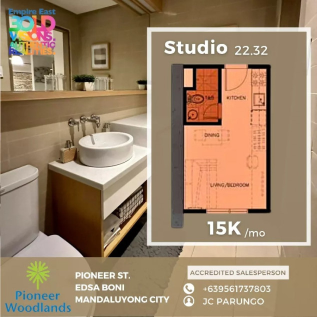 For sale 2 Bedroom condo RFO at Pioneer Woodlands in Boni Ave Mandaluyong City