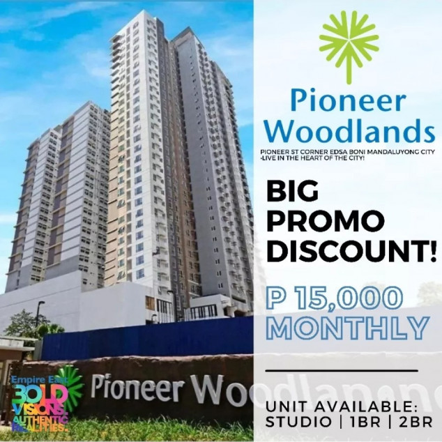 For sale 2 Bedroom condo RFO at Pioneer Woodlands in Boni Ave Mandaluyong City