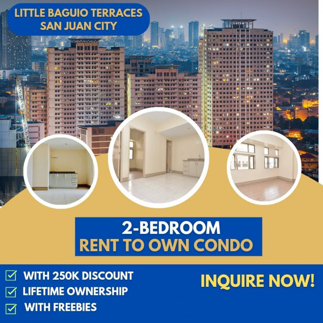 2 BedroomCondo Rent to Own in Quezon City/ San Juan nr. Ortigas Cubao Manila LRT