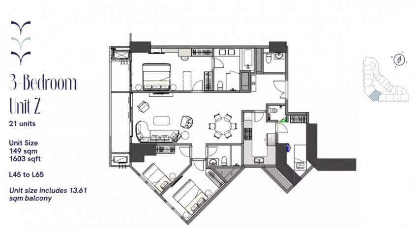 3 Bedroom for Sale Laya Residences by Shangrila Properties