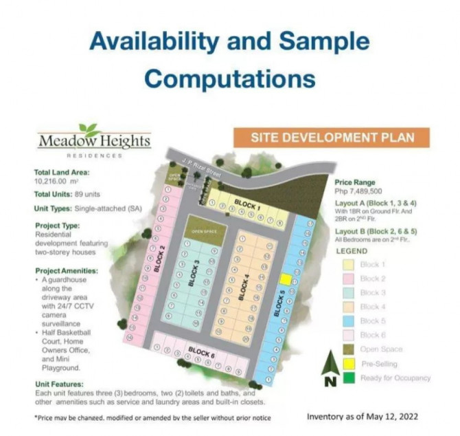Bagong Silangan Meadow Heights House And Lot For Sale Quezon City