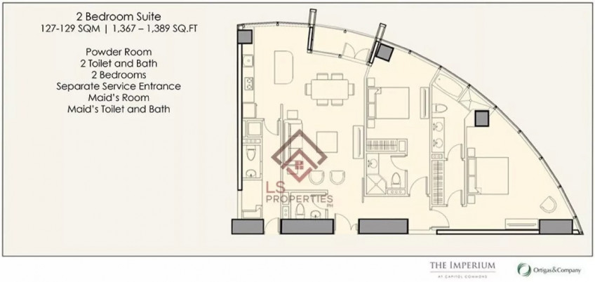 For Sale High Floor 2 Bedroom Suite in The Imperium at Capitol Commons