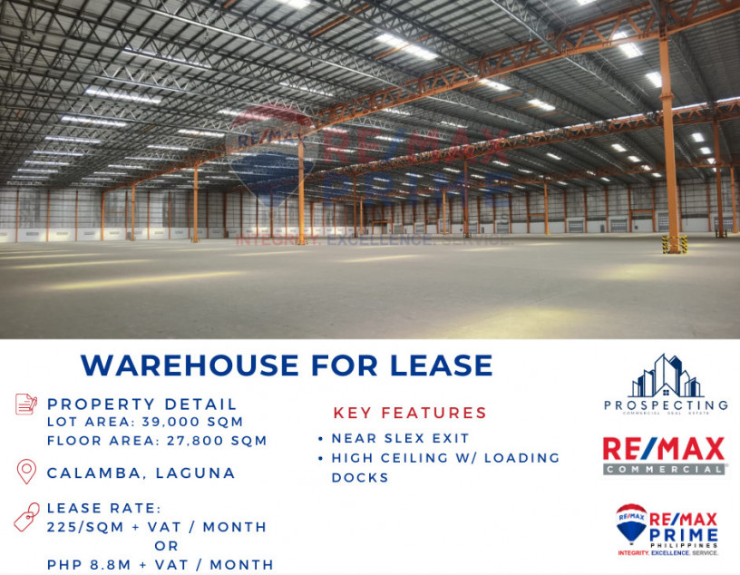 Warehouse For Lease Logistics Type Near SLEX Exit Calamba, Laguna - 39,000 sqm