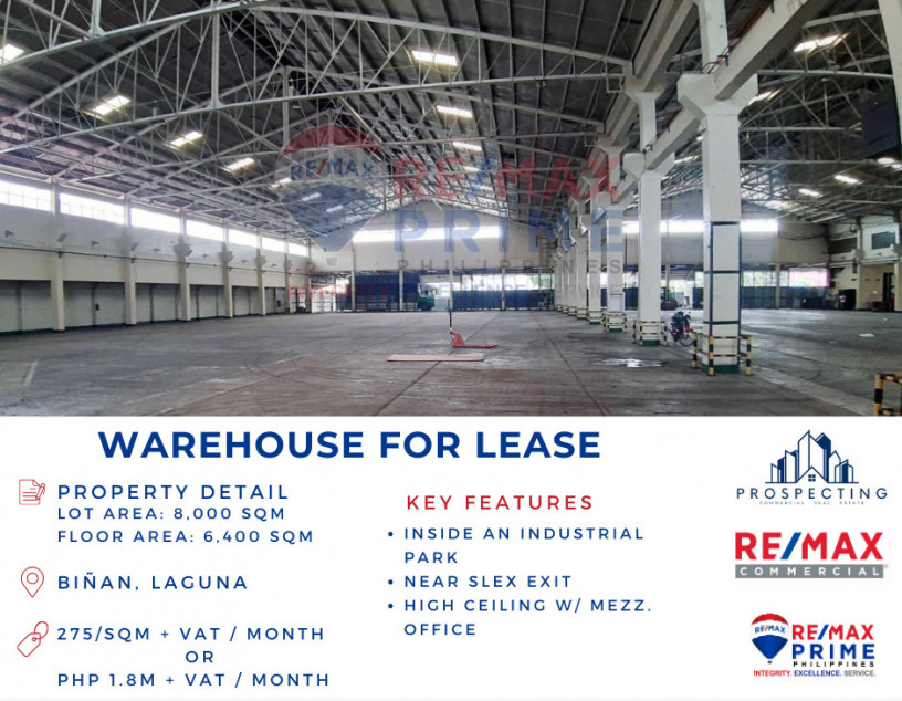 Warehouse For Lease in Mamplasan, Binan 8,000 sqm