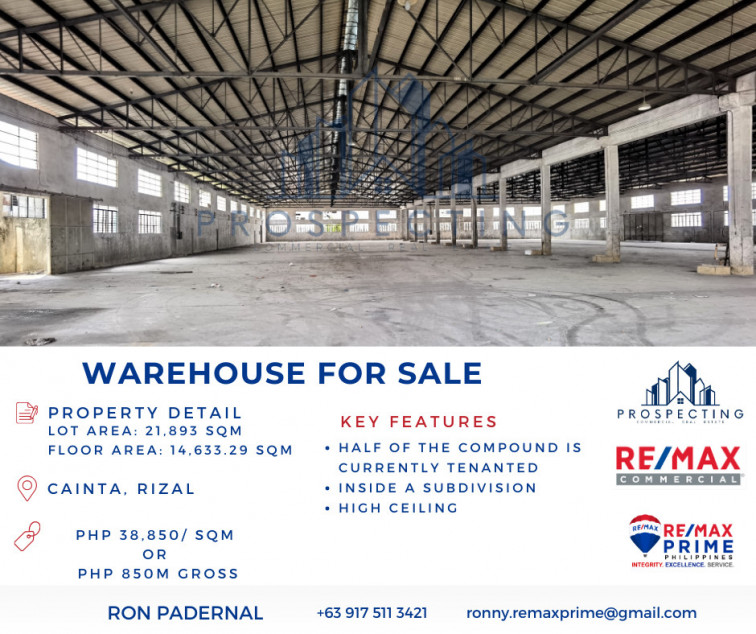 Warehouse Compound For Sale in Cainta, Rizal 21,893 sqm