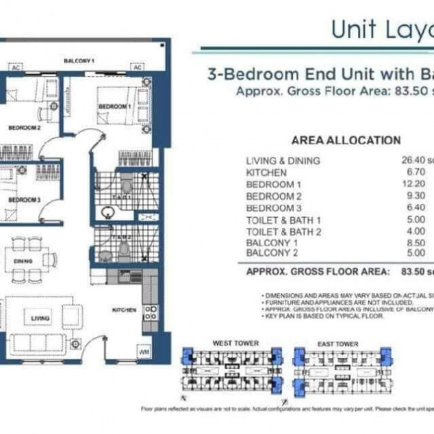 Clean Title RFO Furnished 3BR With Balcony For Sale At Flair Towers Mandaluyong