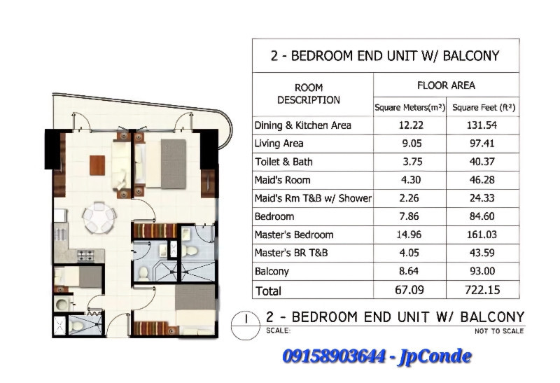 Coast Residences 2 Bedroom End Unit W/ Balcony For Sale / Rent To Own