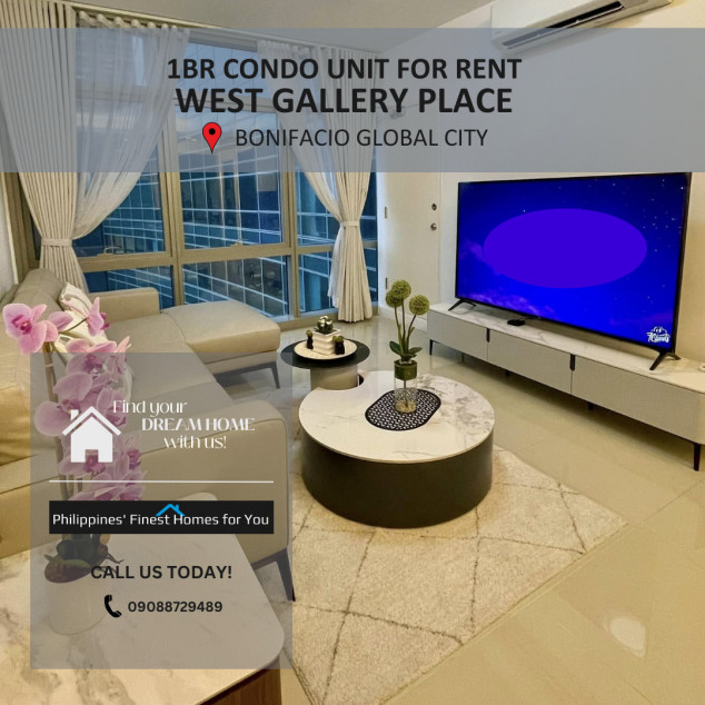 1BR Condo Unit at West Gallery Place BGC for Rent