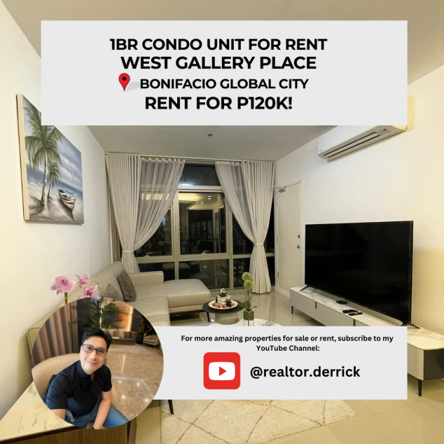 1BR Condo Unit at West Gallery Place BGC for Rent