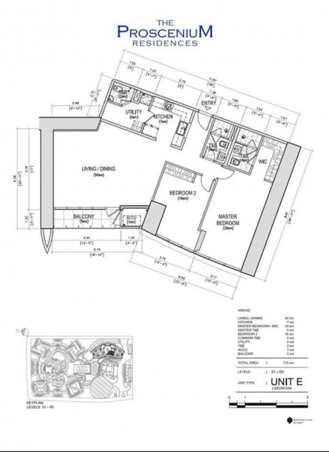 119 sqm 2BR For Sale in The Proscenium Residences TPR