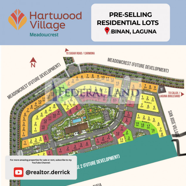 Prime Pre-selling Residential Lots at Hartwood Village Binan Laguna