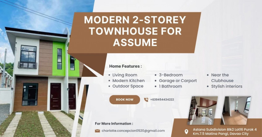 Modern 2-storey Townhouse for Assume