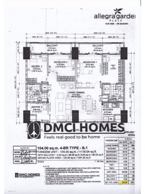 Large 4 bedroom penthouse with spectacular BGC view and 2-parking spaces.