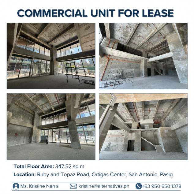 COMMERCIAL UNIT FOR LEASE: CORPORATE FINANCE PLAZA In Ortigas, Pasig City