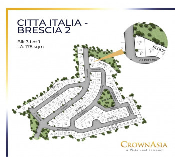 Lot for Sale - Citta Italia (Brescia 2) at Bacoor, Cavite