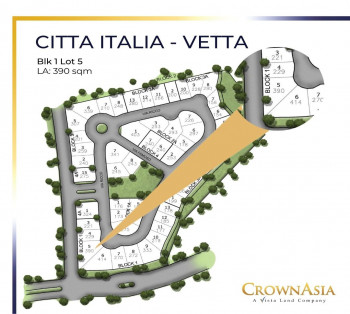 Lot only for sale in Crown Asia Citta Italia Vetta Showcase (392sqm)