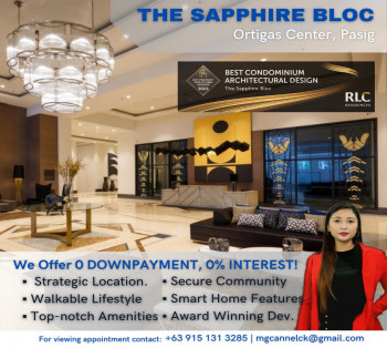 The Sapphire Bloc At Ortigas CBD, We Offer 0 DP, 0% Interest