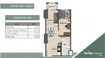 1 Bedroom With Balcony - Handover May 2025 - Avida Verge Towers - For Sale From Owner