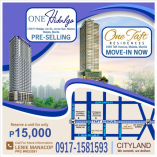 Cityland One Hidalgo Pre-Selling Condo in Manila near PGH PWU Taft