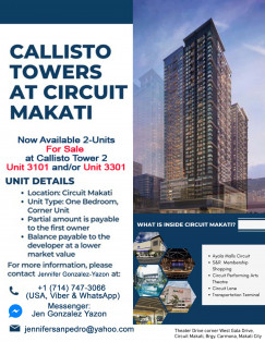 1-Bedroom Condominium in Callisto Tower 2 at Makati City